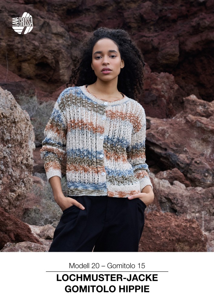 Lochmuster-Jacke Gomitolo Hippie