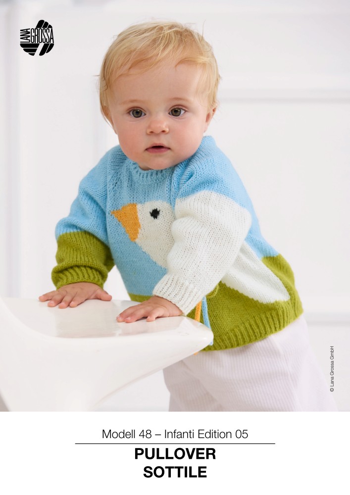 Pullover Sottile für Babys mit Intarsien-Vogelmuster