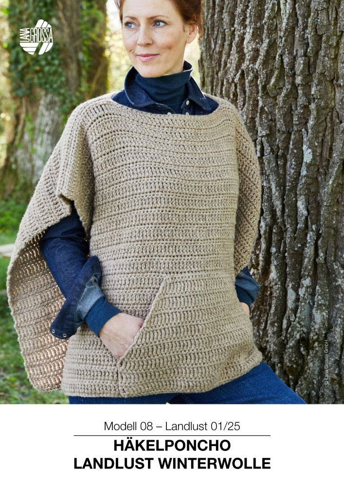 Häkelponcho Landlust Winterwolle