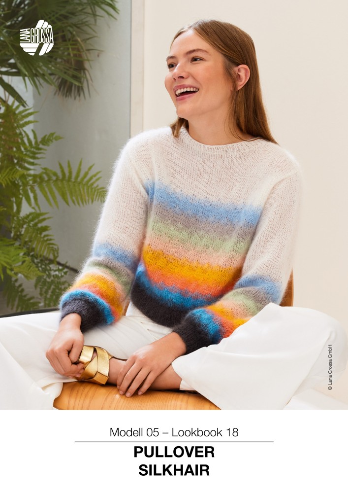 Pullover Silkhair mit Farbverlauf im Hebemaschenmuster