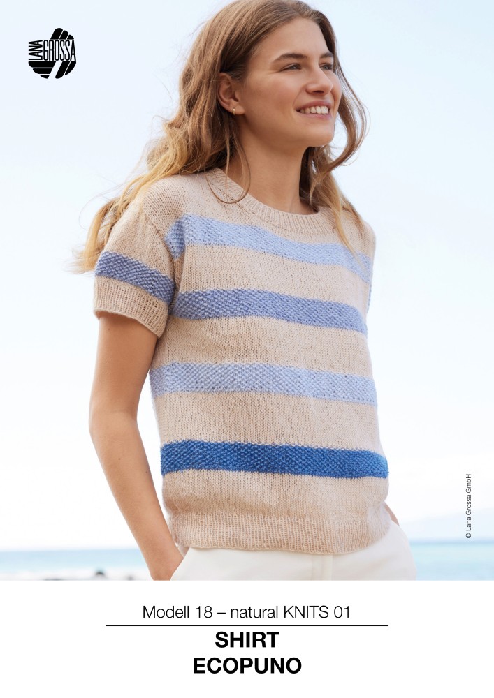 Shirt Ecopuno mit Streifen und Perlmuster