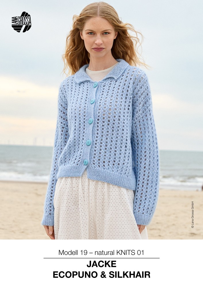 Jacke natural KNITS 01 aus Ecopuno und Silkhair