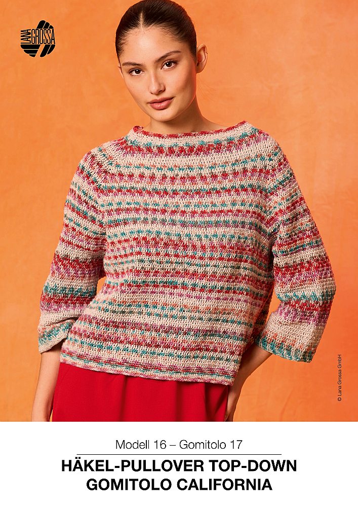 Häkel-Pullover Top-Down Gomitolo California