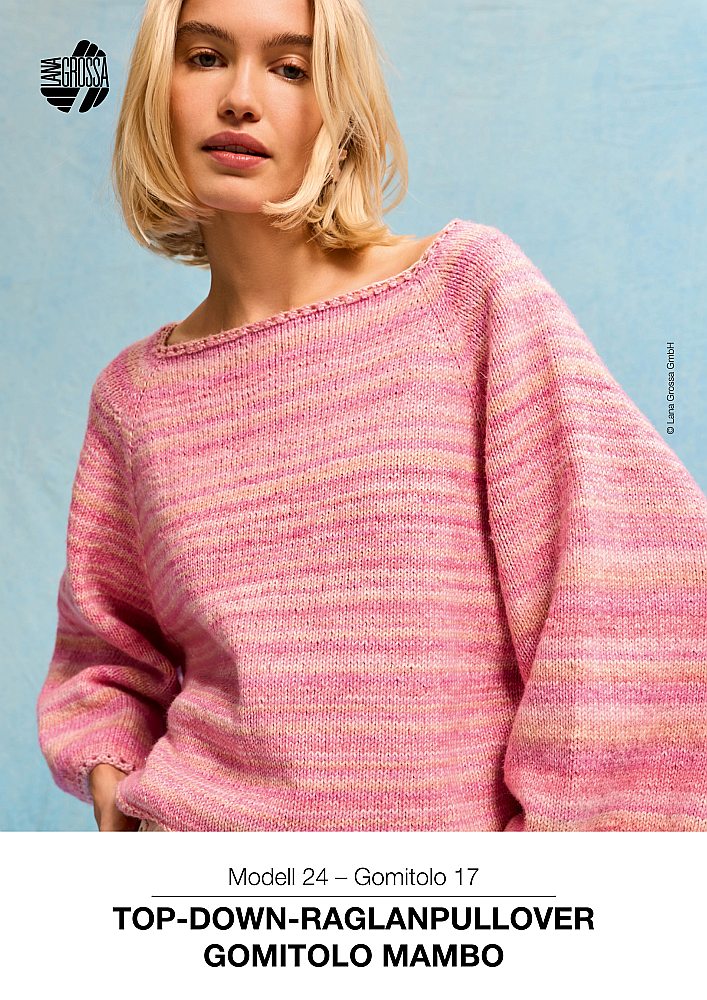 Top-Down-Raglanpullover Gomitolo Mambo
