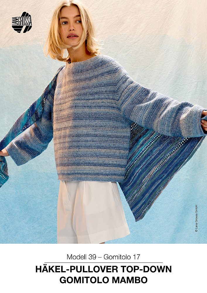 Häkel-Pullover Top-Down Gomitolo Mambo