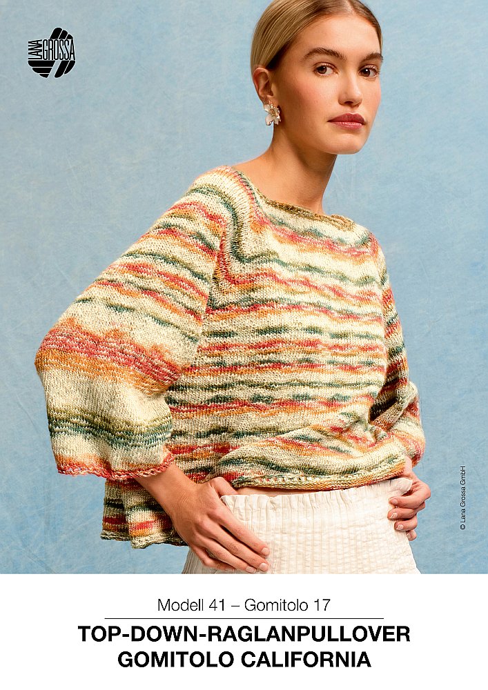 Top-Down-Raglanpullover Gomitolo California