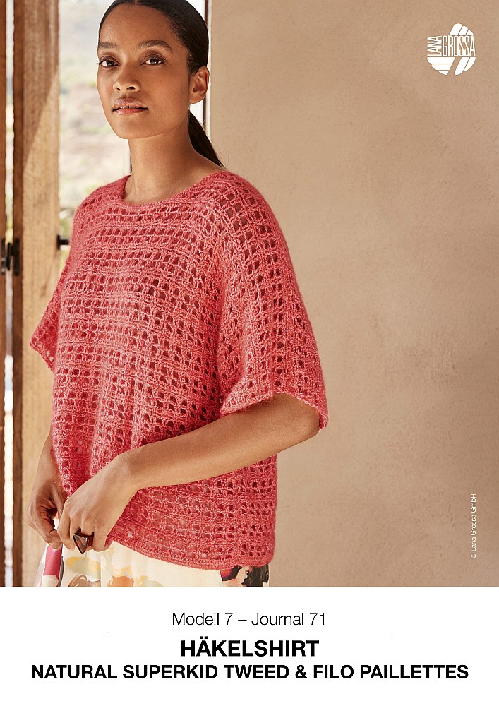 Häkelshirt Natural Superkid Tweed & Filo Paillettes