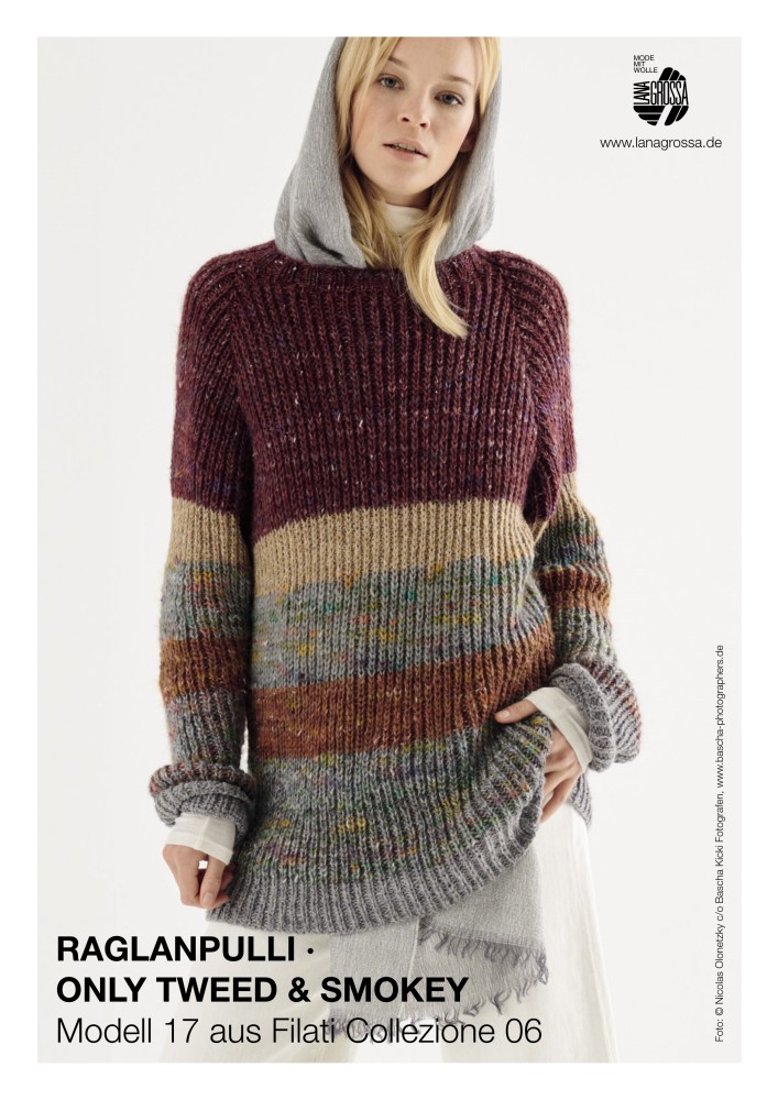 Raglanpullover Only Tweed & Smokey