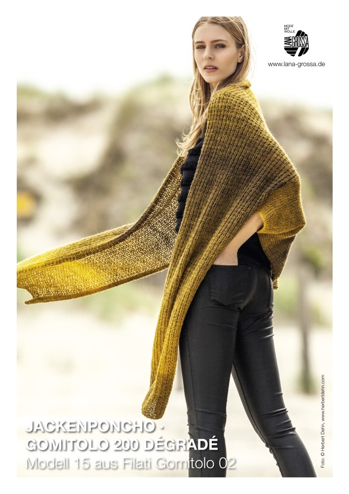 Jackenponcho aus Lana Grossa Gomitolo 200 Dégradé