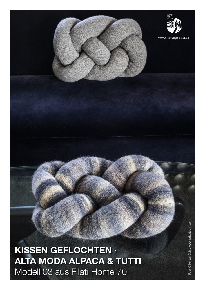 Kissen Geflochten aus Alta Moda Alpaca & Tutti