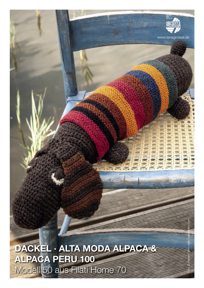 Dackel gehäkelt aus Alta Moda Alpaca & Alpaca Peru 100