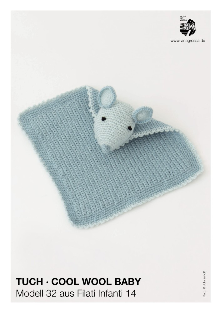 Tuch Cool Wool Baby mit Kuscheltierkopf