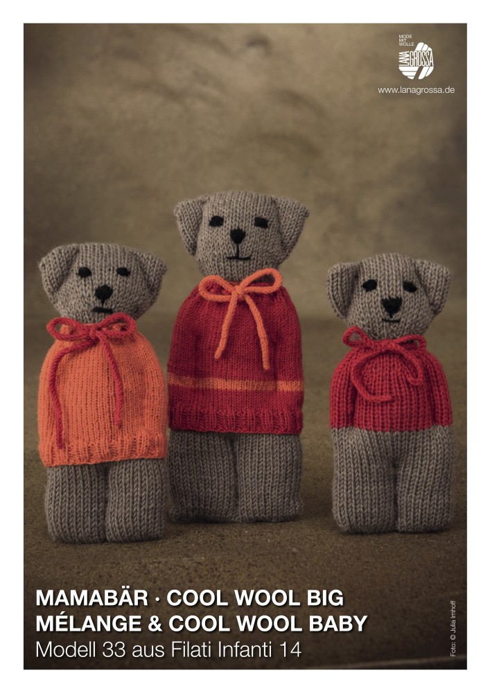 Mamabär mit Pulli aus Cool Wool Big Mélange und Cool Wool Baby