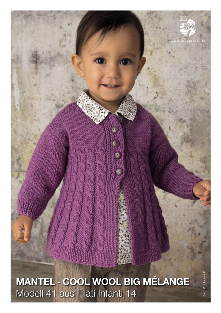 Mantel Cool Wool Big Mélange Kinder