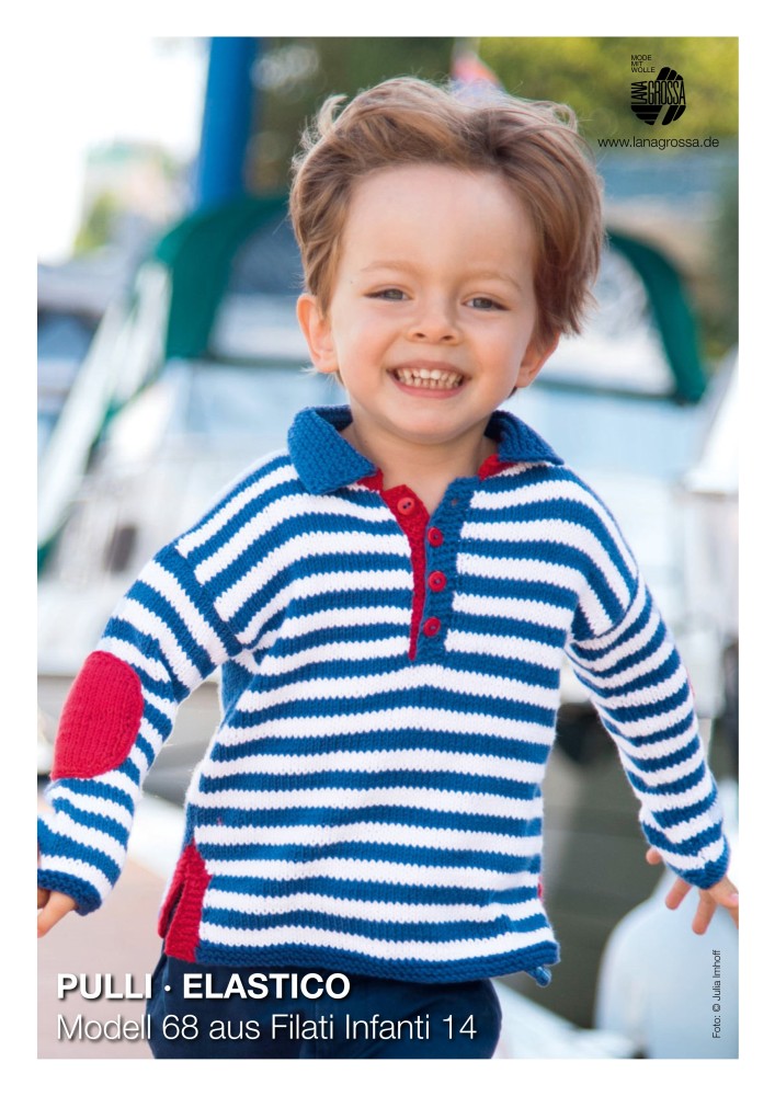 Pullover Elastico für Kinder mit Streifenmuster und Ellenbogenflicken