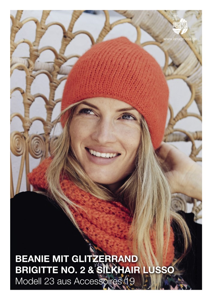 Beanie mit Glitzerrand