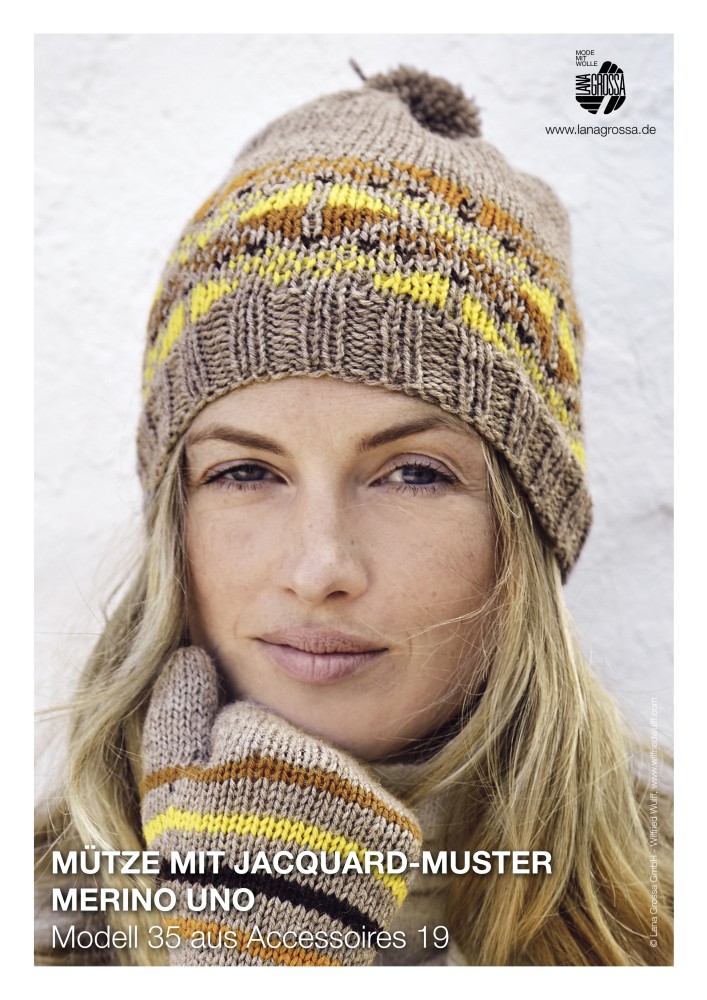 Mütze mit Jacquard-Muster Merino Uno