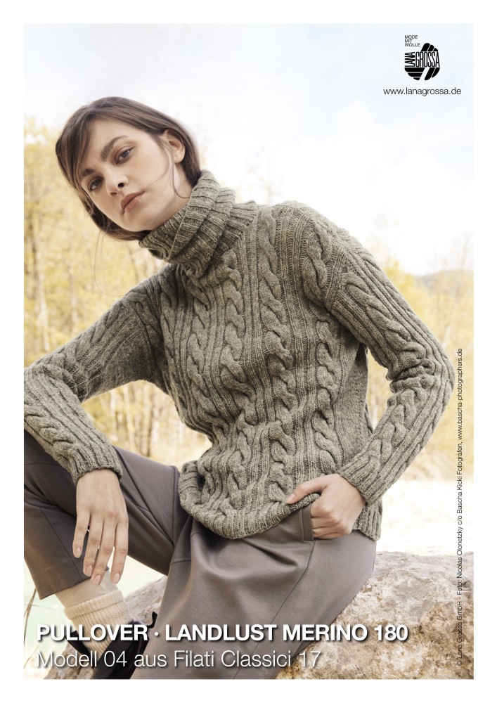 Pullover mit Zopfmuster aus Landlust Merino 180