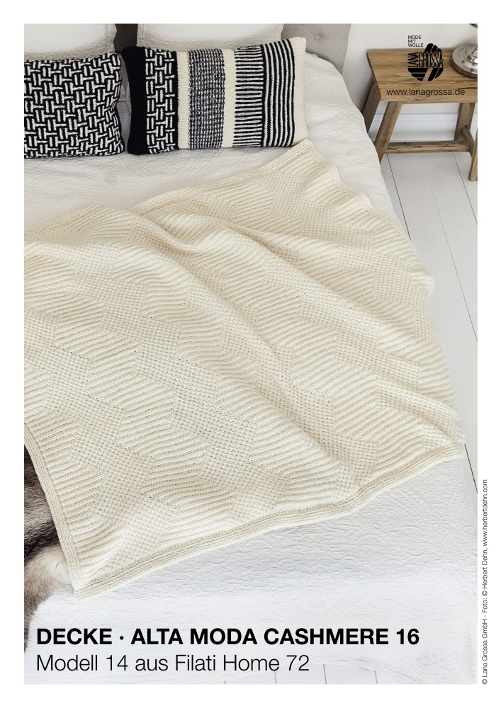 Decke im Zackenmuster aus Alta Moda Cashmere 16