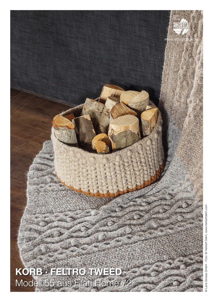 Korb aus Feltro Tweed