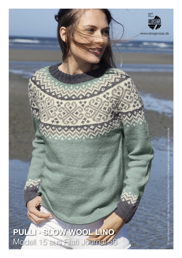 Pulli Slow Wool Lino mit Jacquardmuster