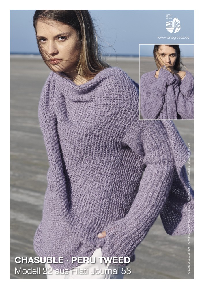 Chasuble Peru Tweed im Halbpatentmuster