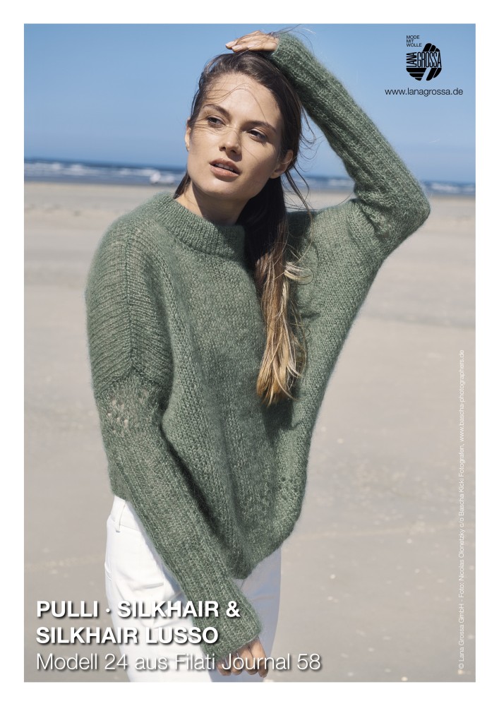 Pullover aus Silkhair & Silkhair Lusso mit Lochmusterbordüren