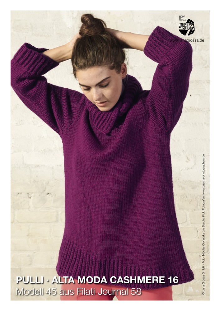 Pullover mit Halbpatentbund und -kragen aus Alta Moda Cashmere 16