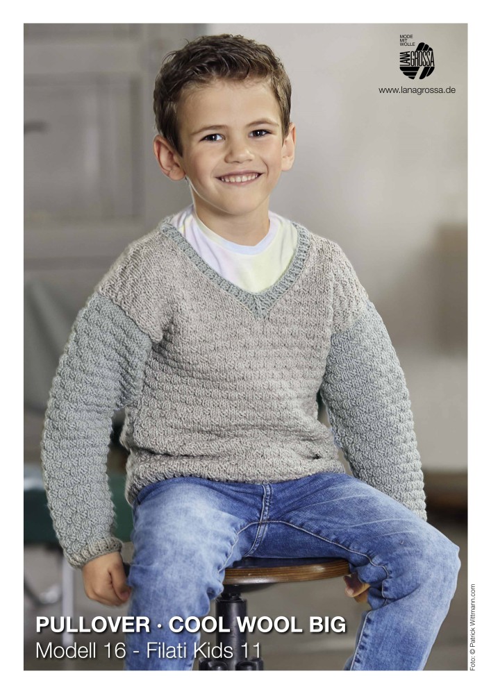 Kinderpullover mit Halbpatentmuster aus Cool Wool Big