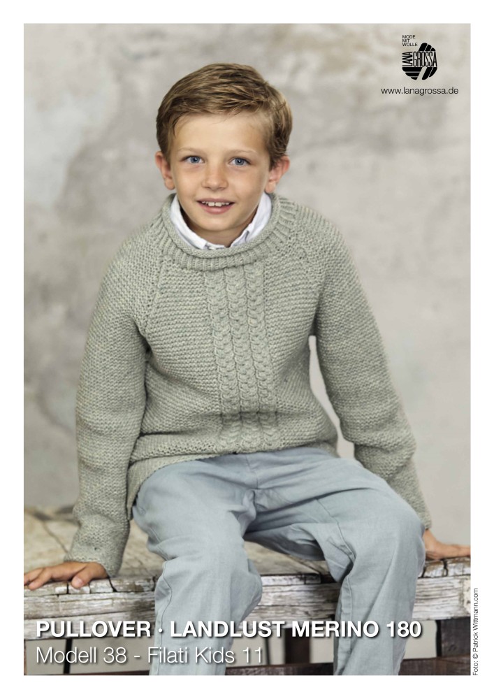 Pullover mit Zopfmuster aus Landlust Merino 180