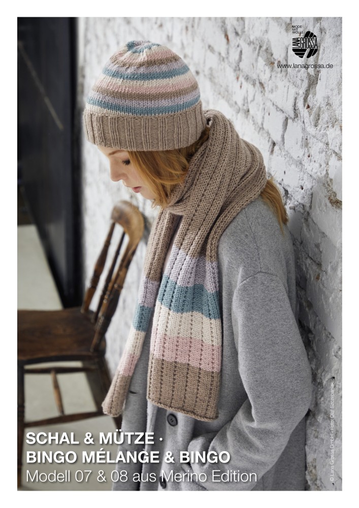 Schal und Mütze Bingo Mélange & Bingo aus Merino Edition