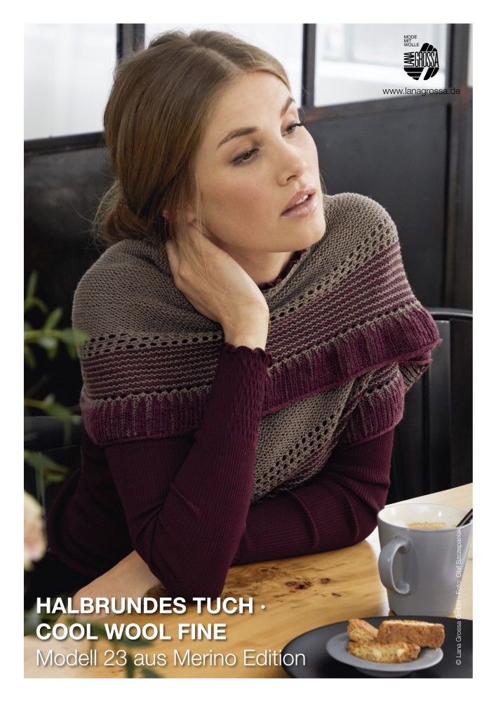 Halbrundes Tuch aus Cool Wool Fine