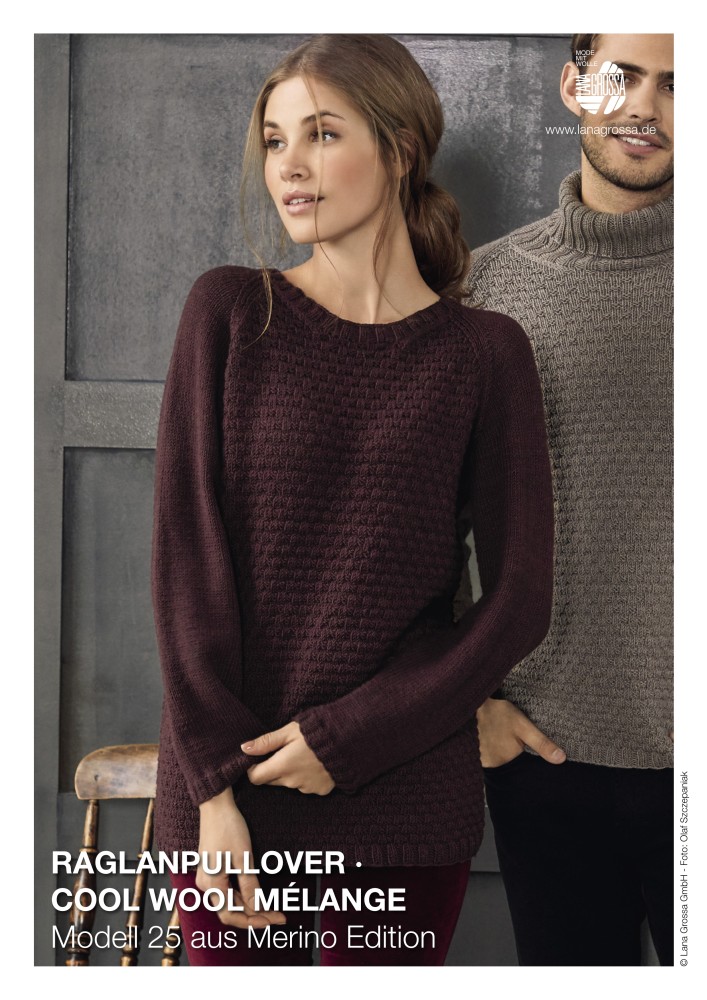 Raglanpullover Cool Wool Mélange Modell 25 aus Merino Edition