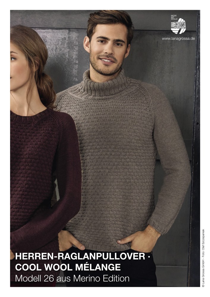 Herren-Raglanpullover Cool Wool Mélange
