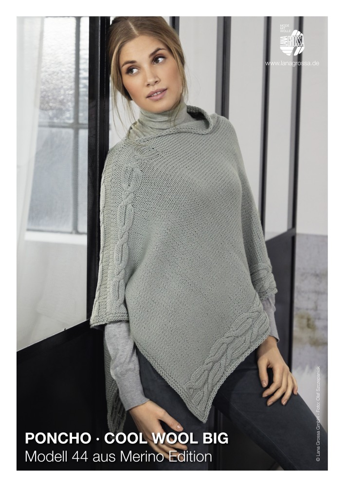 Poncho aus Lana Grossa Cool Wool Big Merino Edition