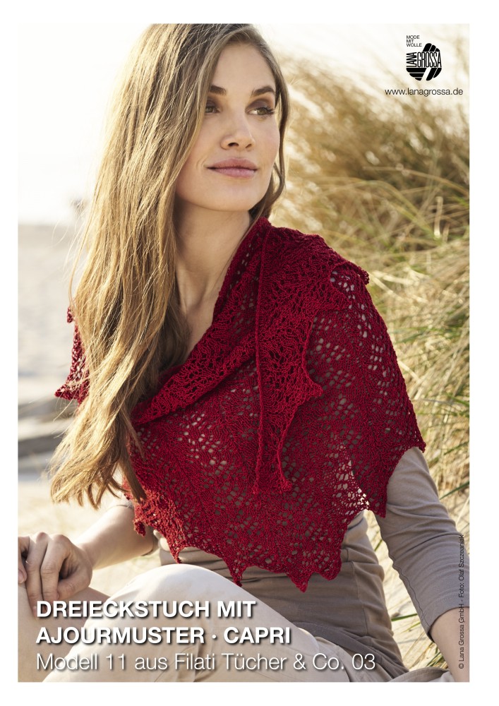 Dreieckstuch mit Ajourmuster Capri
