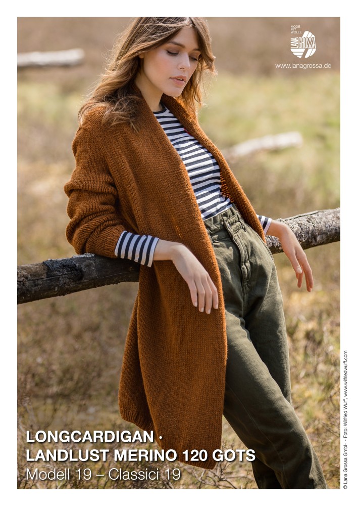 Longcardigan aus Landlust Merino 120 GOTS