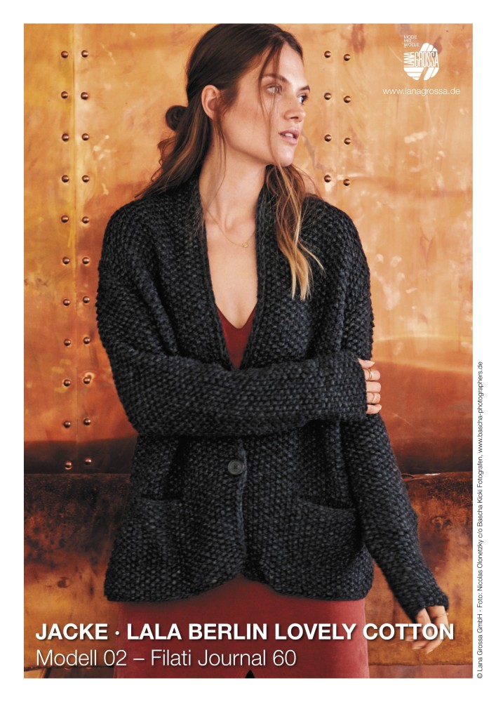 Jacke Lala Berlin Lovely Cotton im Perlmuster mit Taschen