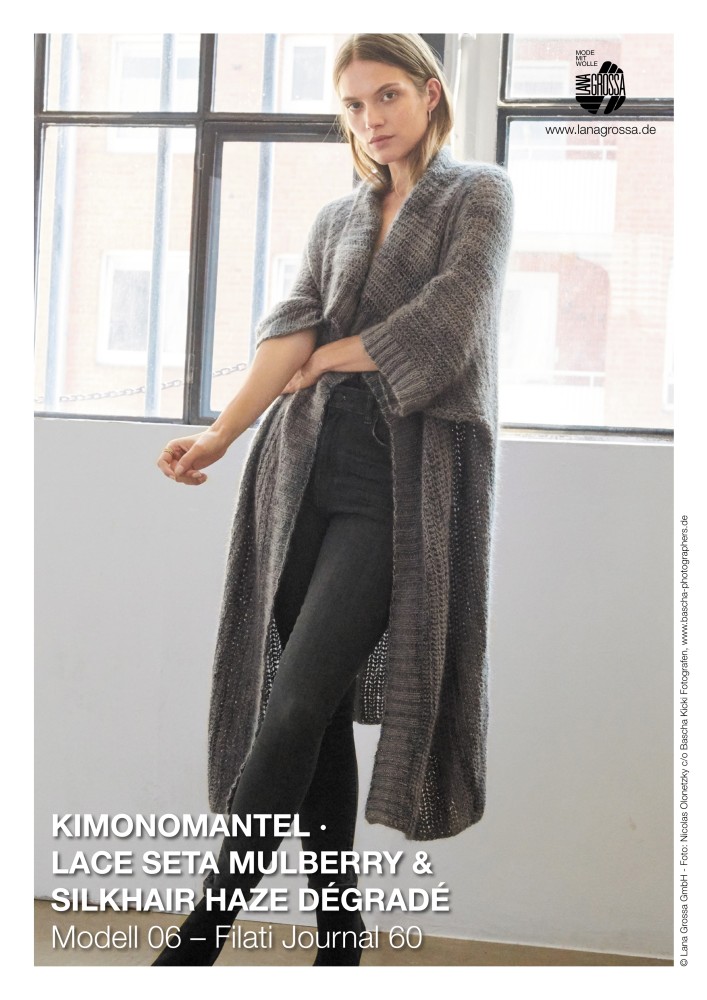 Kimonomantel Lace Seta Mulberry & Silkhair Haze Dégradé