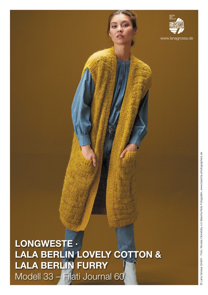 Longweste im Rechts-Links-Muster