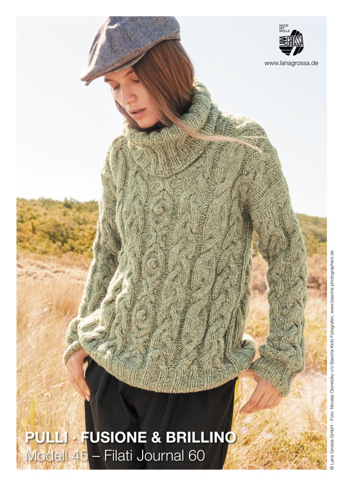 Pulli Fusione & Brillino mit Zopf-Noppenmuster