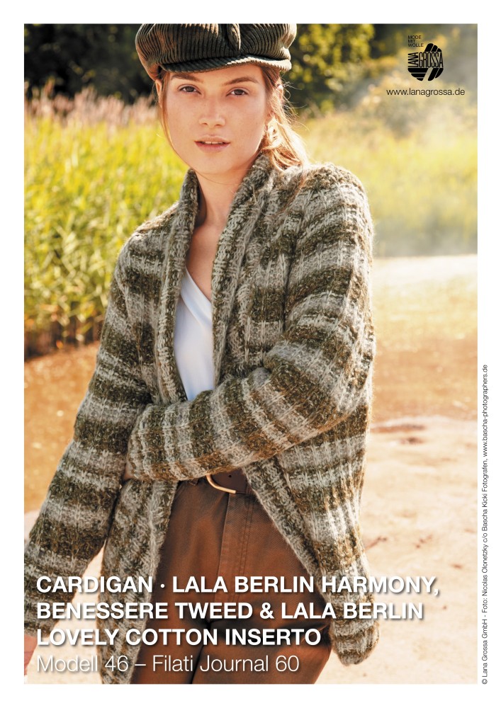 Cardigan im Rippenmuster mit Streifen