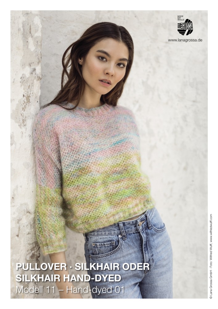 Pullover Modell 11 – Hand-dyed 01 in Silkhair oder Silkhair Hand-dyed