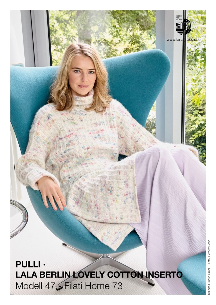 Longpulli im Hebemaschenmuster Lala Berlin Lovely Cotton Inserto