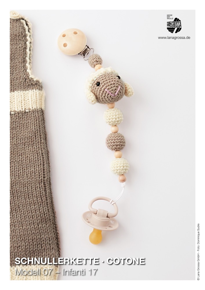 Schnullerkette aus Lana Grossa Cotone