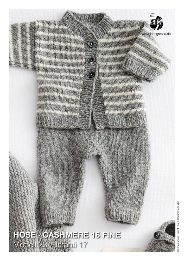 Babyhose im Rippenmuster aus Cashmere 16 Fine