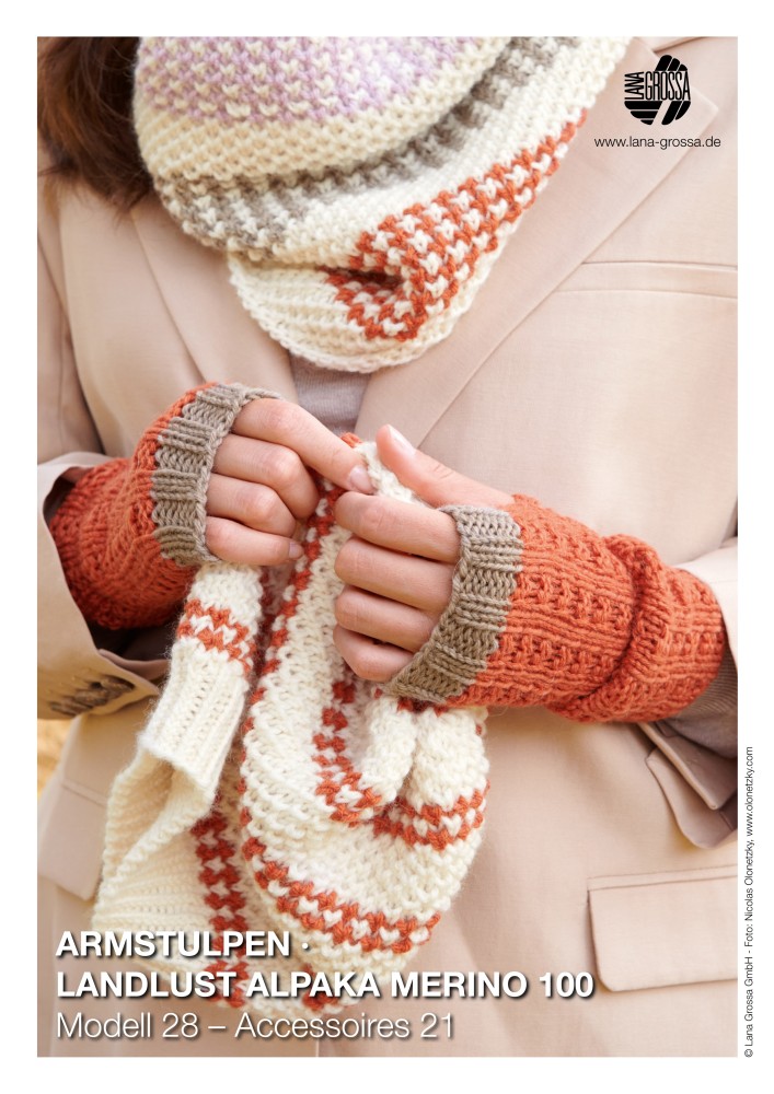 Armstulpen Landlust Alpaka Merino 100