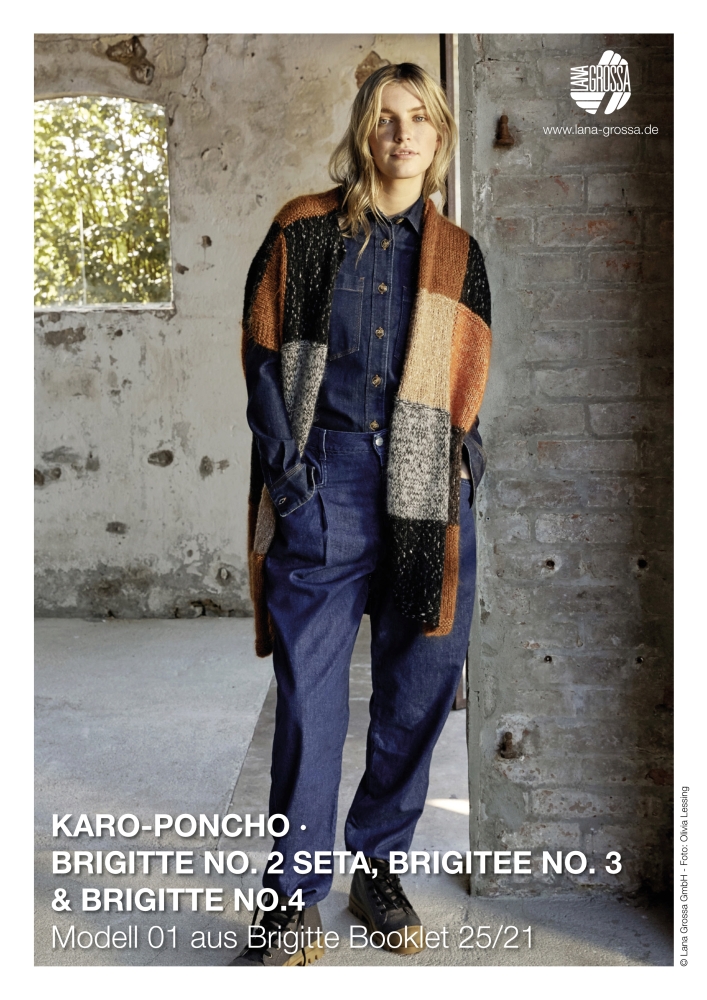 Karo-Poncho aus Brigitte Booklet 25/21