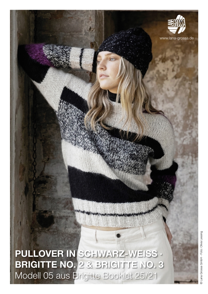 Pullover in Schwarz-Weiß mit Brigitte No. 2 & Brigitte No. 3
