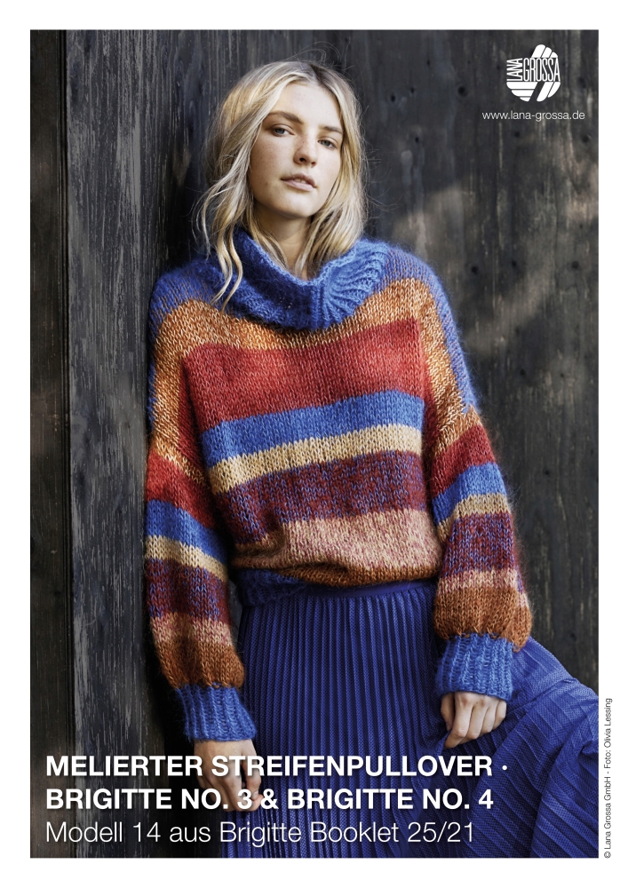 Melierter Streifenpullover